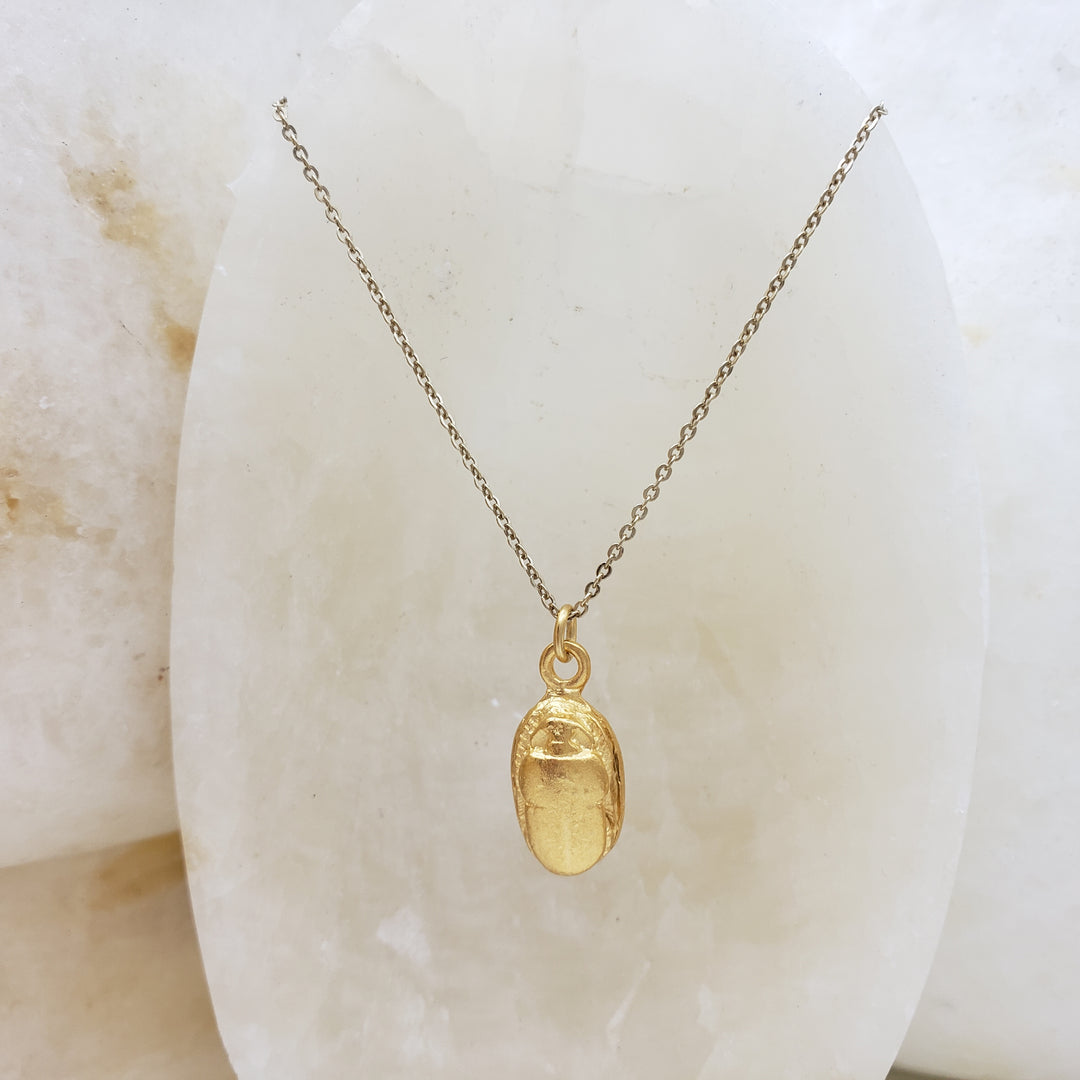 Scarab Pendant - Bright Gold Finish