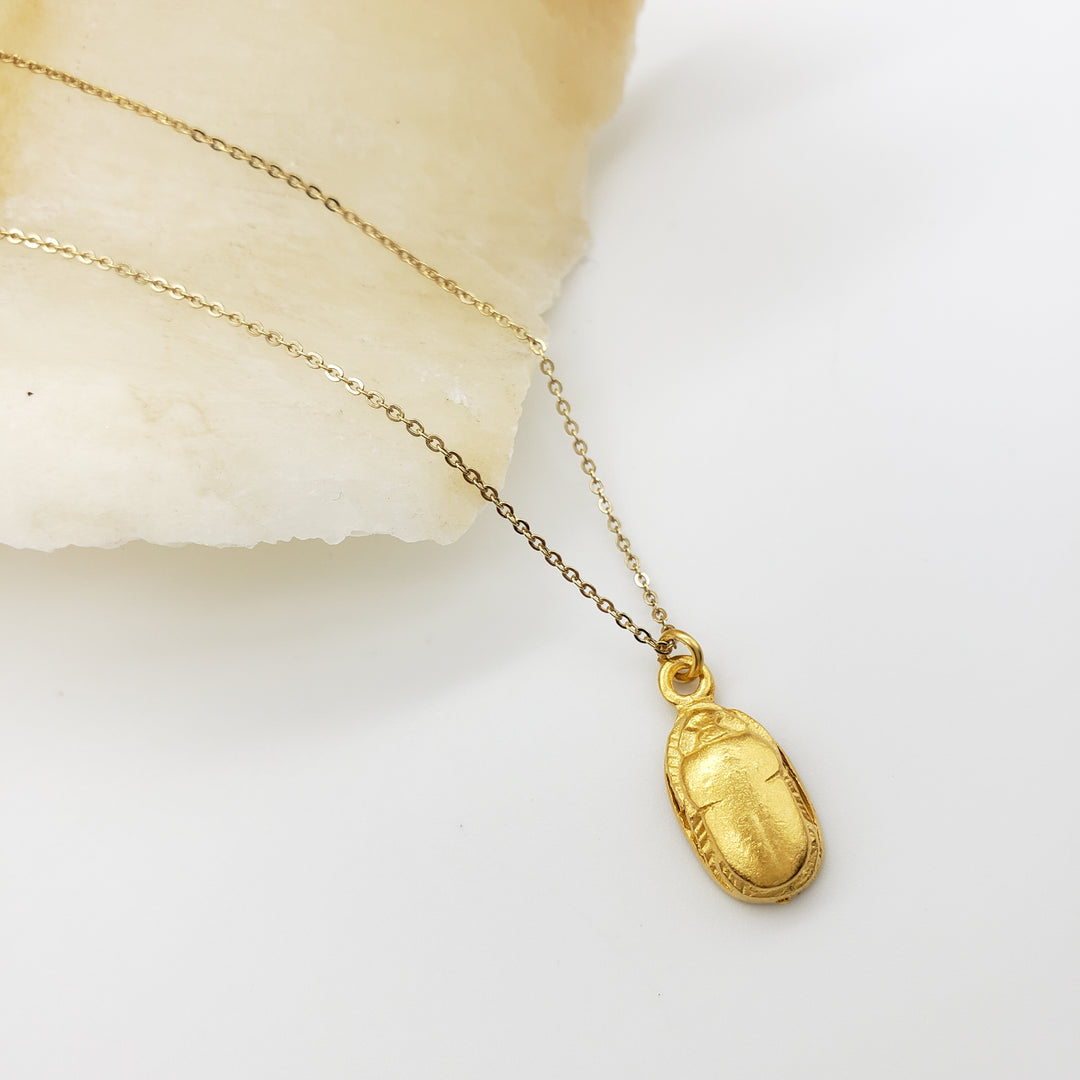 Scarab Pendant - Bright Gold Finish