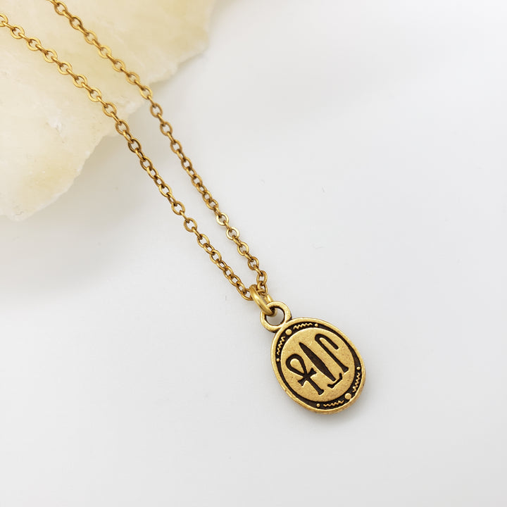 Mini Scarab Pendant - Antique Gold Finish