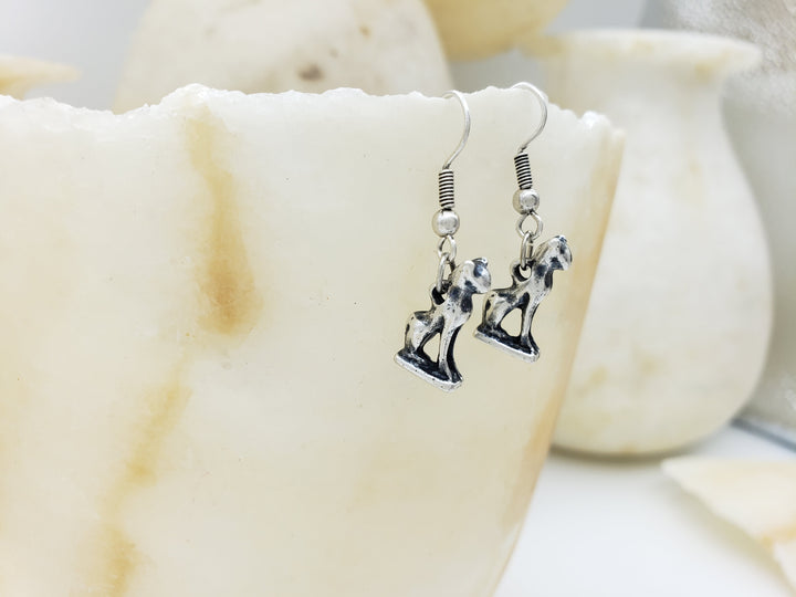 Bastet Earrings - Antique Silver Finish