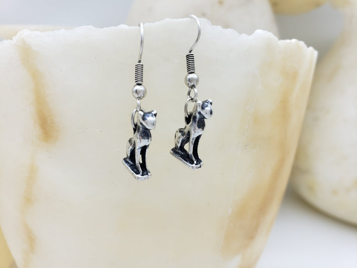 Bastet Earrings - Antique Silver Finish