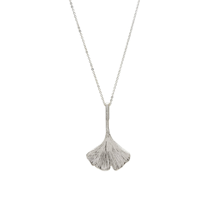 Ginkgo Leaf Pendant - Silver