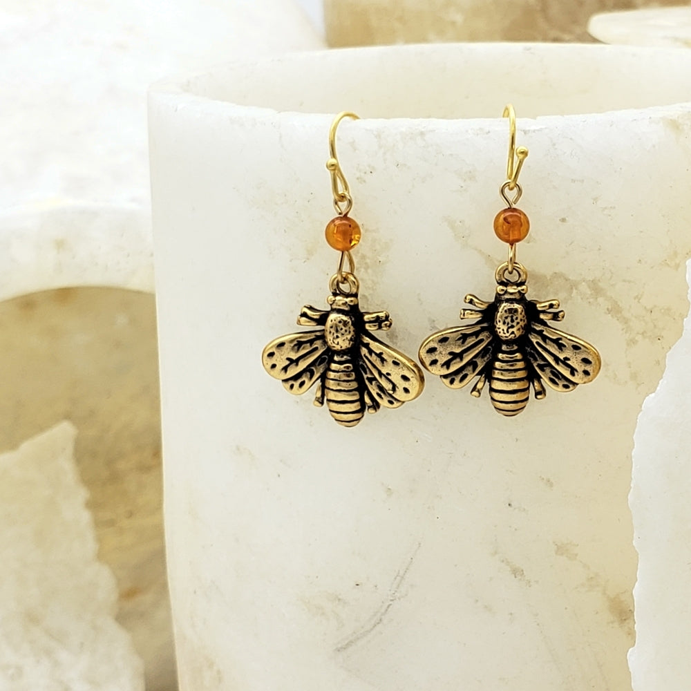 Napoleonic Bee Drop Earrings