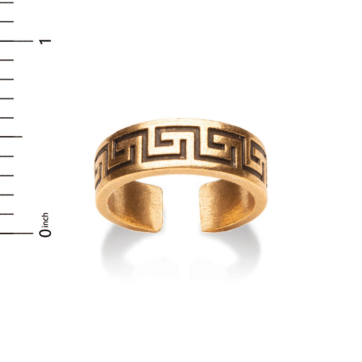 Classical Meander Ring - Antique Gold Finish