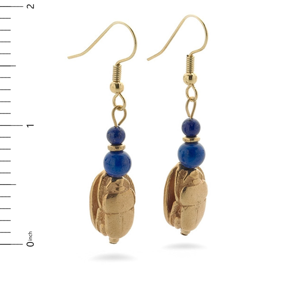 Scarab and Lapis Earrings