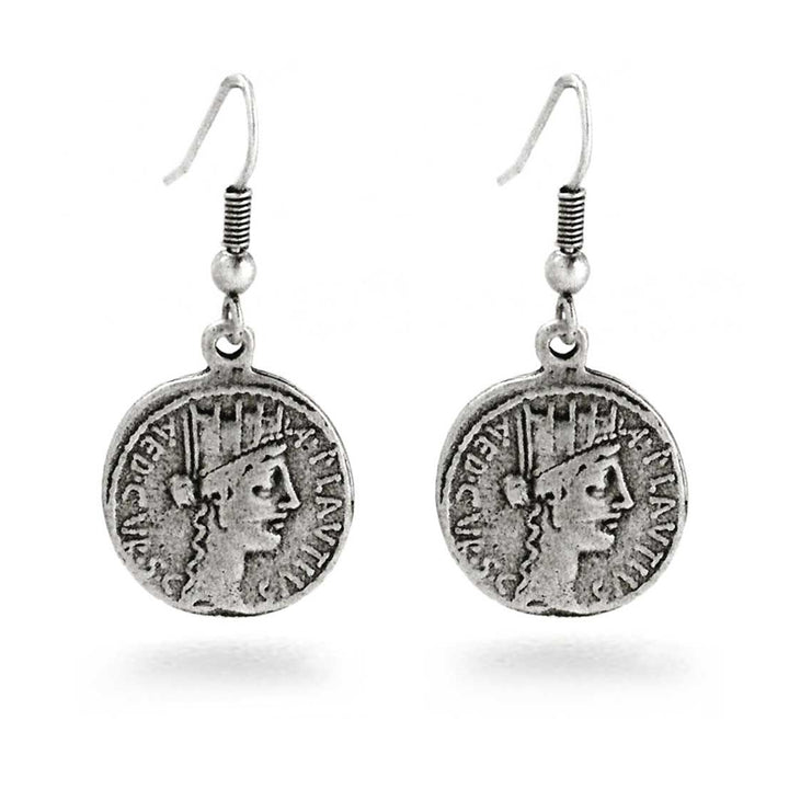 Roman Tyche Coin Earrings
